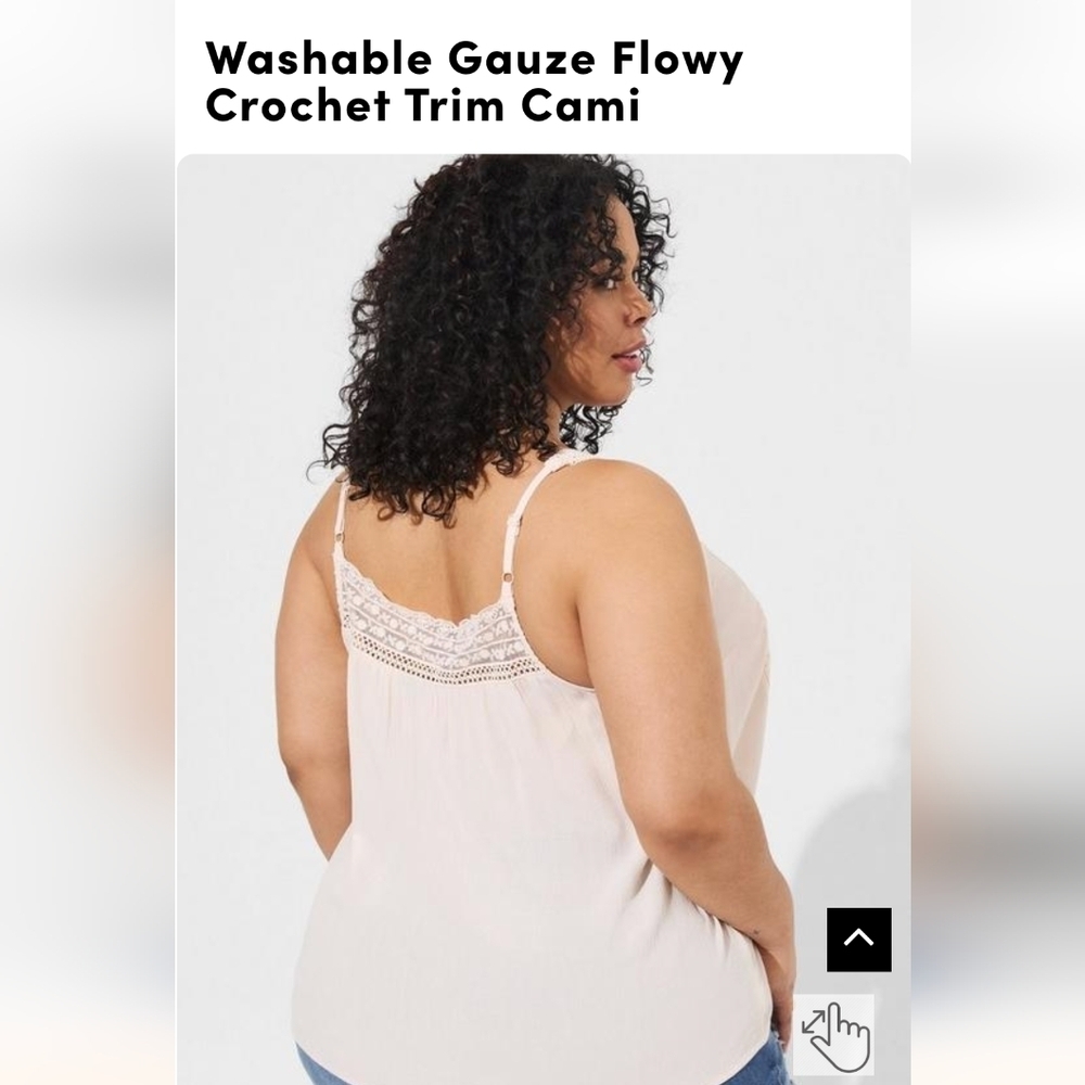 New Torrid Gauze Flowy Crochet Trim Cami plus size 4x new with tags